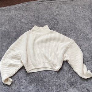 Cropped white sweater